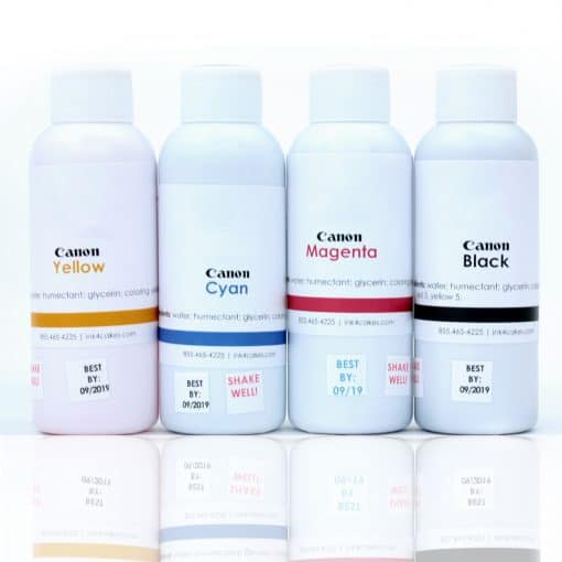 Edible ink refill for Canon - Set CMYK 120ml bottles