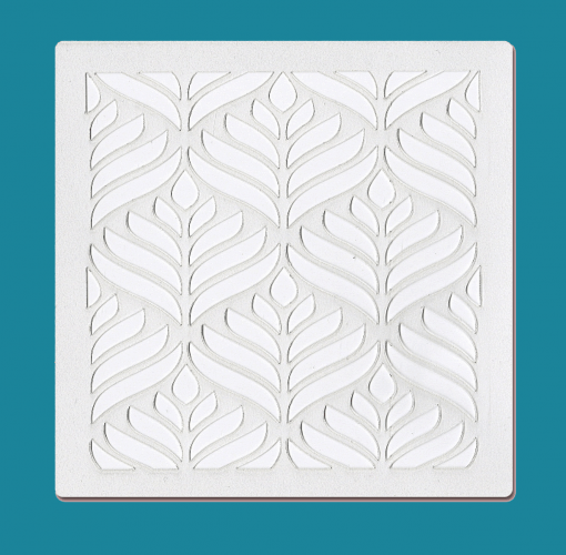 Leaf Abstract - Bakery decorating stencil - square 5.5" x5.5"