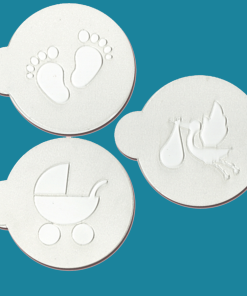 Baby Shower - Bakery decorating stencils - 2.6" round - 3 pcs