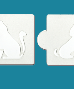 Cat & Dog - Bakery decorating stencils - 2.6" round -2 pcs