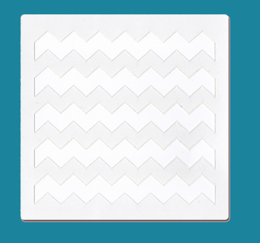 Chevron Bakery decorating stencil - square 5.5" x5.5"