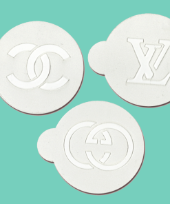Gucci, Chanel & Vuiton - Bakery decorating stencils - 2.6" round - 3 pcs
