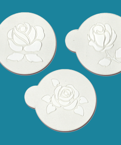 Rose- Bakery decorating stencils - 2.6" round - 3 pcs