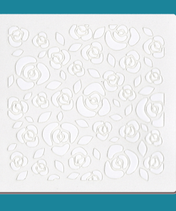 Seamless Roses - Bakery decorating stencil - square 5.5" x5.5"