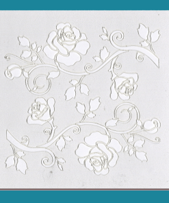 Roses - Bakery decorating stencil - square 5.5" x5.5"