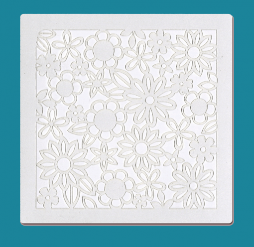 Seamless Flower - Bakery decorating stencil - square 5.5" x5.5"