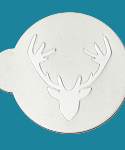 Deer head silhouette - Bakery decorating stencils - 2.6" round - 1 pc