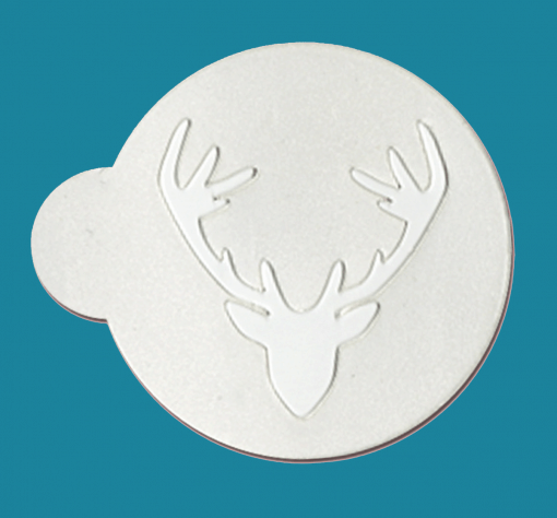 Deer head silhouette - Bakery decorating stencils - 2.6" round - 1 pc