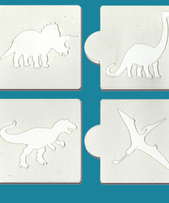 Dinosaurs - Bakery decorating stencils - 2.6" round - 4 pcs