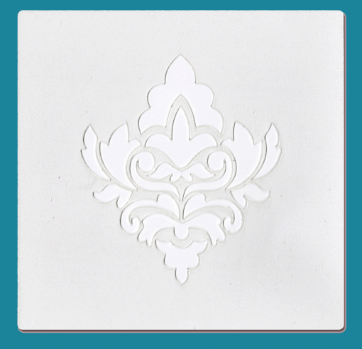 Single Damask - Bakery decorating stencil - square 5.5" x5.5"