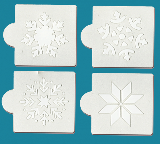 Snowflake - Bakery decorating stencils - 2.6" round -4 pcs