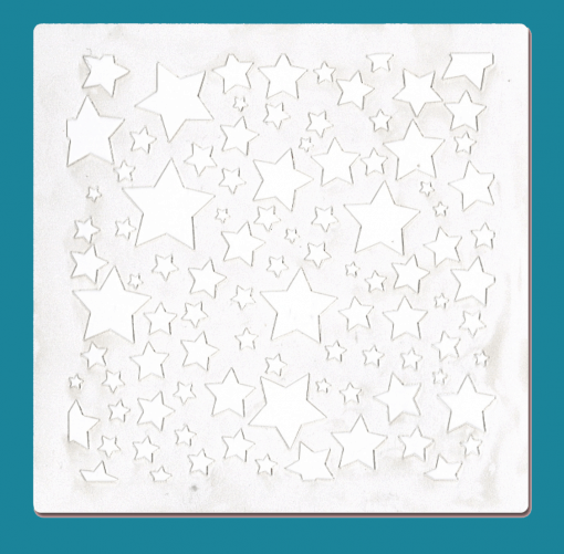 Seamless Stars- Bakery decorating stencil - square 5.5" x5.5"