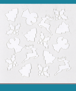 Assorted Christmas- Bakery decorating stencil - square 5.5" x5.5"