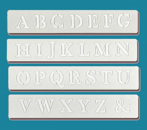 Caps Block- Bakery decorating stencil - Rectangle 9.5" x1.5" (1"/Digit)