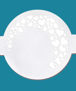 Hearts Round Cake - Bakery decorating stencil - Circle 11"