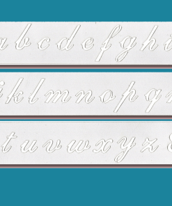 Lower Case Script- Bakery decorating stencil - Rectangle 9.5" x1.5" (1"/Digit)