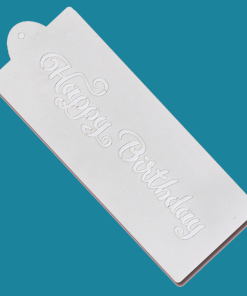 Happy Birthday Text- Bakery decorating stencil - Rectangle 9.5"x4"