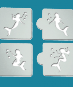 Mermaid - Bakery decorating stencils - 2.6" round - 2 pcs