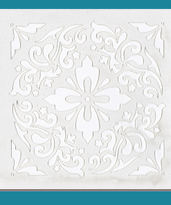 Organic design - Bakery decorating stencil - square 5.5" x5.5"