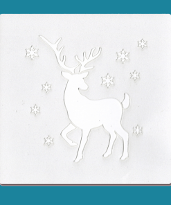 Reindeer- Bakery decorating stencil - square 5.5" x5.5"