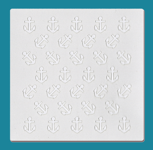 Seamless Anchors - Bakery decorating stencil - square 5.5" x5.5"